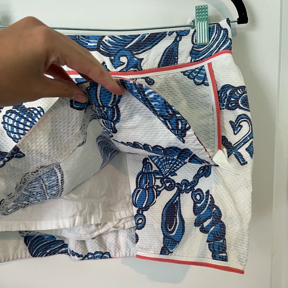 Lily Pulitzer Blue and White Coastal Seashell Mini Skirt - Picture 4 of 8